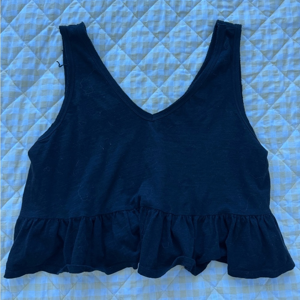 Wild Fable Black Sleeveless Peplum Top XL